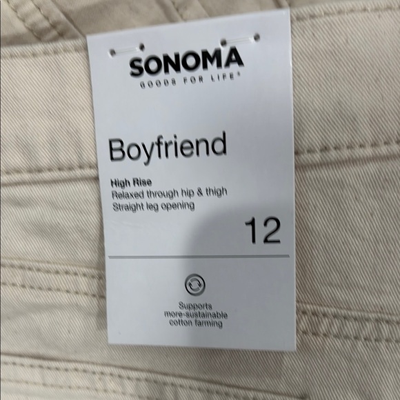 2 for 20$ Sonoma Women's Cream Jeans with Blue and Brown Patches - Picture 2 of 8